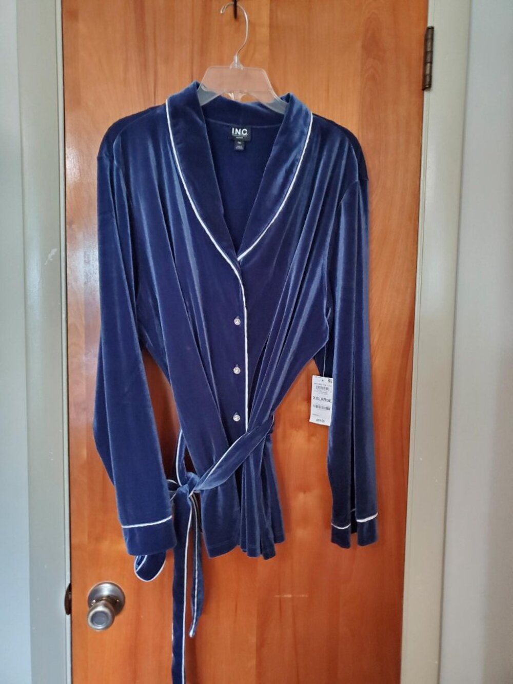 NWT I.N.C. Women's 2pc Velvet Shawl-Collar Pajama Set Size XXL - Picture 2 of 8